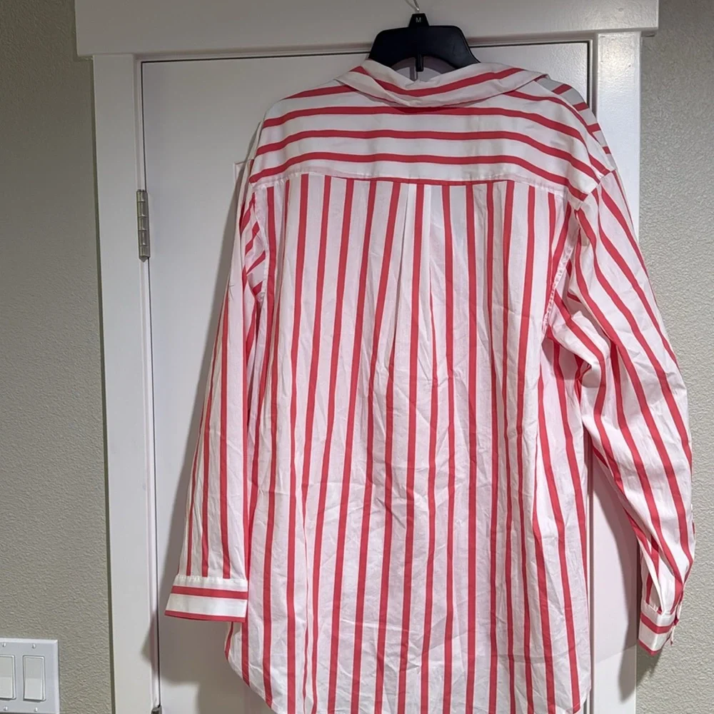 Ava & Viv Red and White Striped Button-Up - Picture 5 of 5